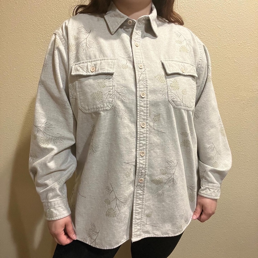 Vintage LL Bean pinecone print shacket